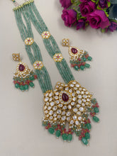 Designer Heavy Mint Green Kundan Bridal Necklace Set For Weddings By Gehna Shop Bridal Necklace Sets